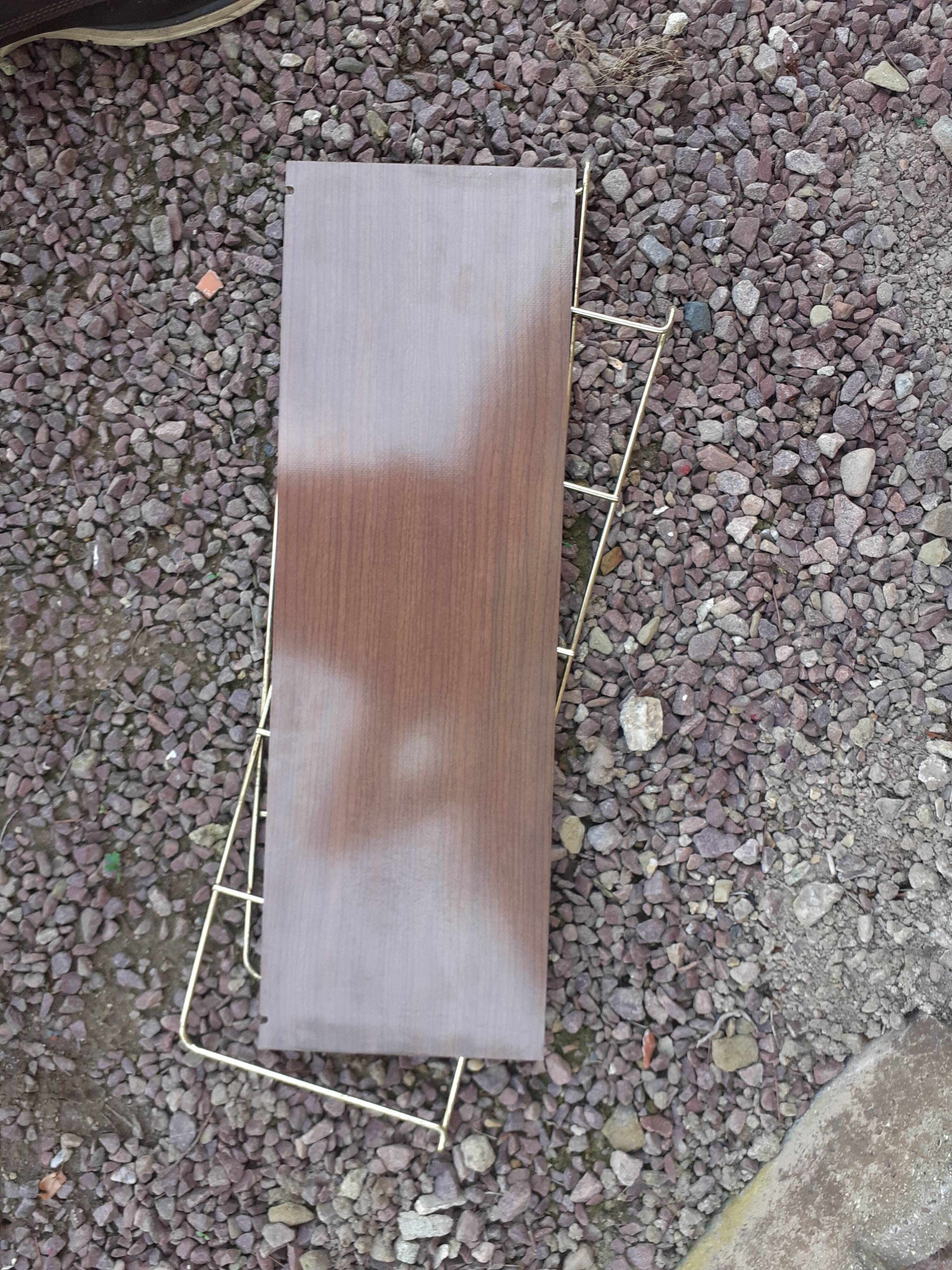 Wall floor wood and vintage gold metal xxeme