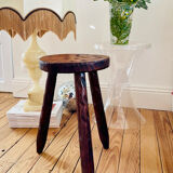Dark wood tripod stool