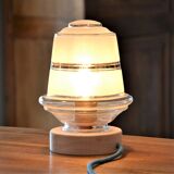Table lamp glass globe and gilded edging