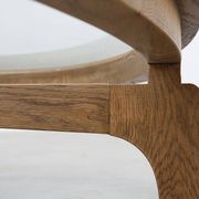 Modern table in ceder wood and glass, Italy late 20th century