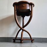 Art Nouveau side table in elm burl