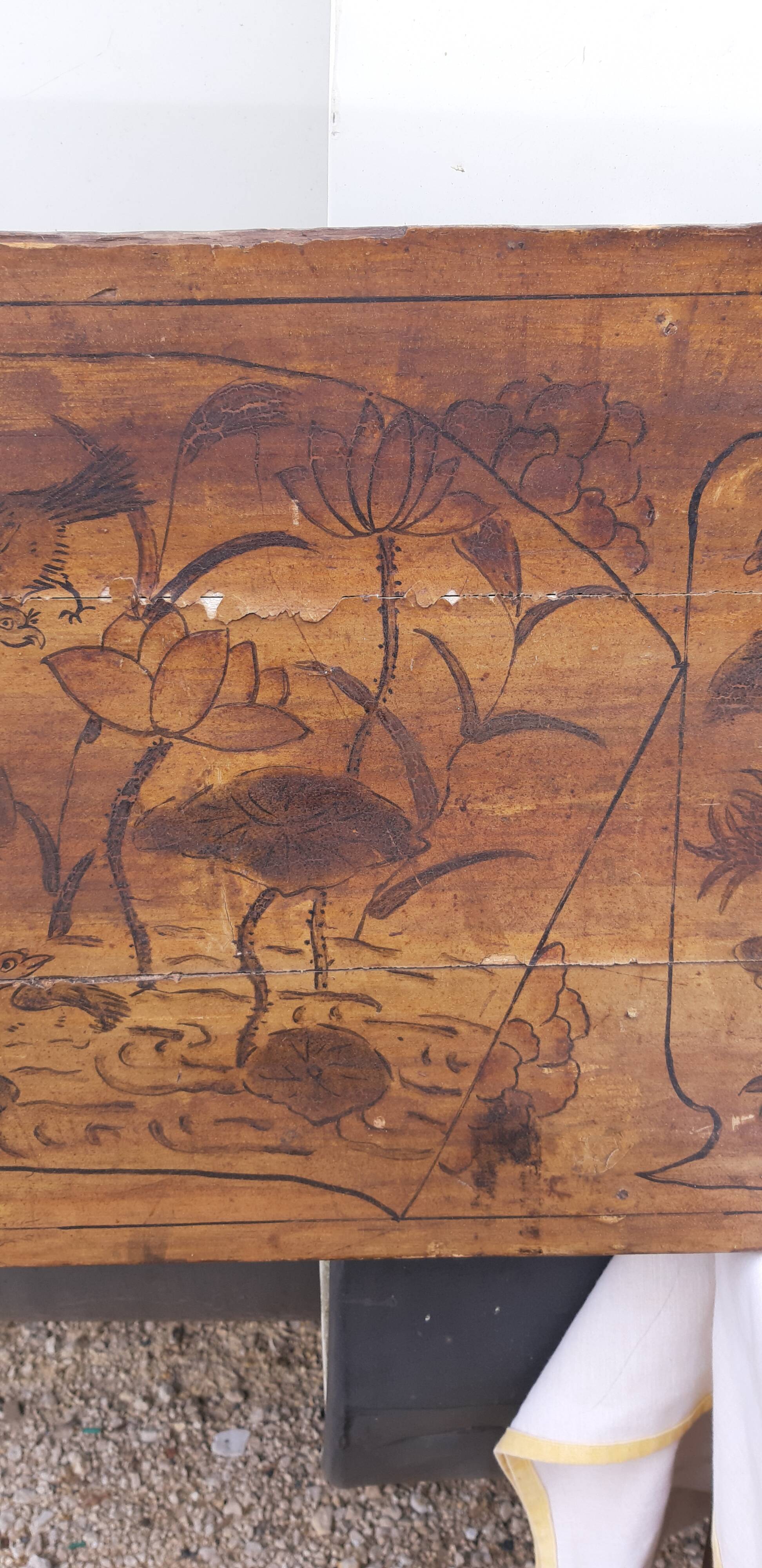 Panel Silkscreened wood China 19th