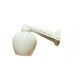 Swan neck wall light in ceramic with an opaline white glass globe.