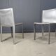 Grey leather dining chairs by Cattelan Italy, set of 8 - 1980s