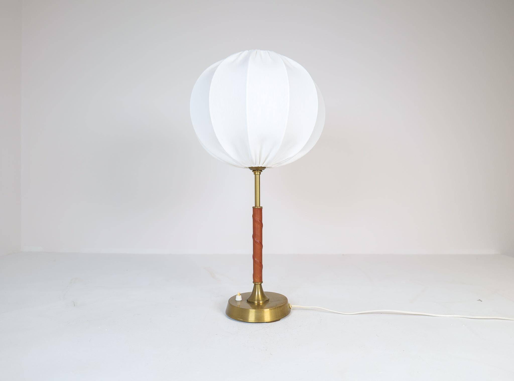 Mid-Century Modern brass and metal table lamp Ewå, Sweden, 1950s