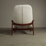 Vintage Teak "Scoop" chair with ottoman by R.Huber & Co