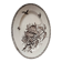 Large antique oval dish Terre de Fer – decoration of apples and insects