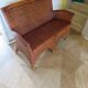 Two-seater banquette in woven rattan, wood and bamboo, 1980s.