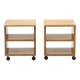 Wooden bedside tables, 1970s, set of 2