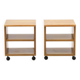 Wooden bedside tables, 1970s, set of 2