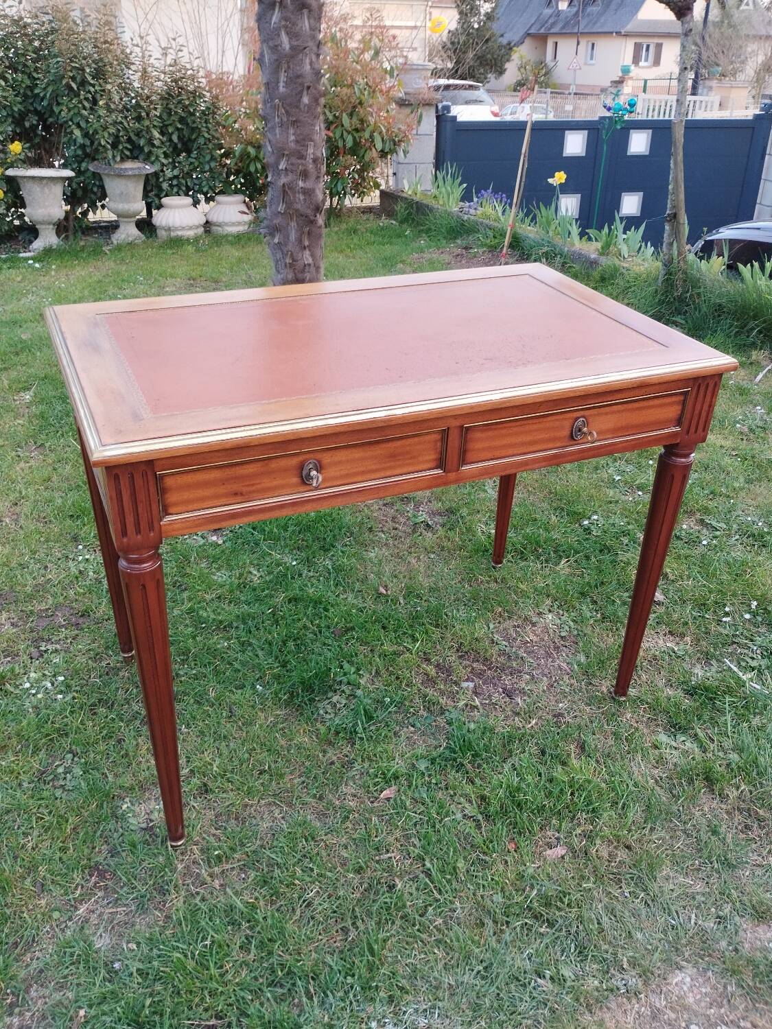 Antique Louis XVI style desk with drawers