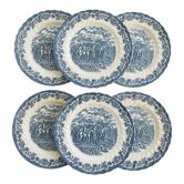 Lot de 6 assiettes plates Myott Country Life Made in England