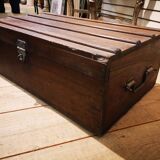 Old mahogany wooden trunk