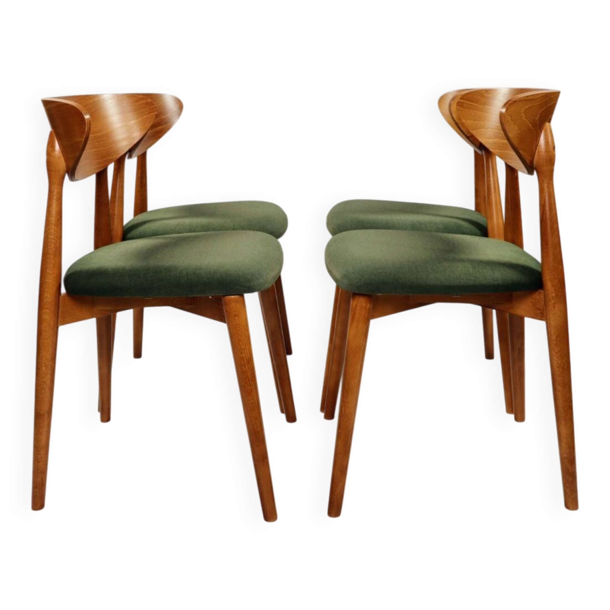 Chaises de salle à manger lot de 4 en velours vert