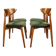 Chaises de salle à manger lot de 4 en velours vert