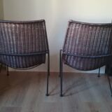 Fauteuils en rotin par Frederick Weinberg