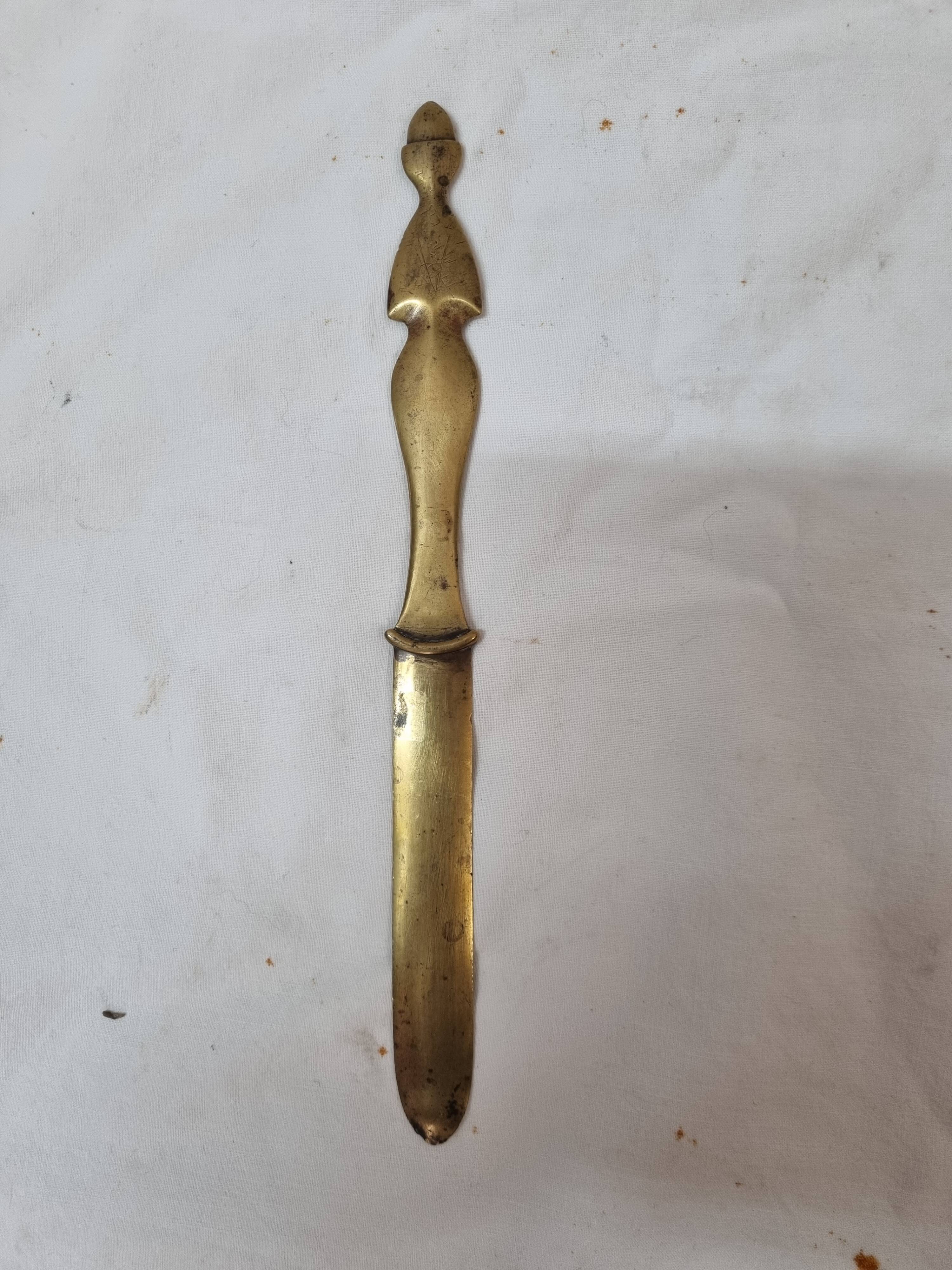 Early XXth century bronze paper cutter