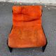 Vintage orange Scandinavian armchair from the 70s, velvet armchair