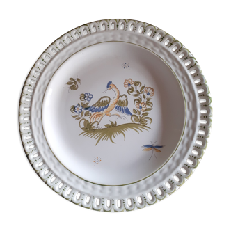 Plate handmade moustier earthenware