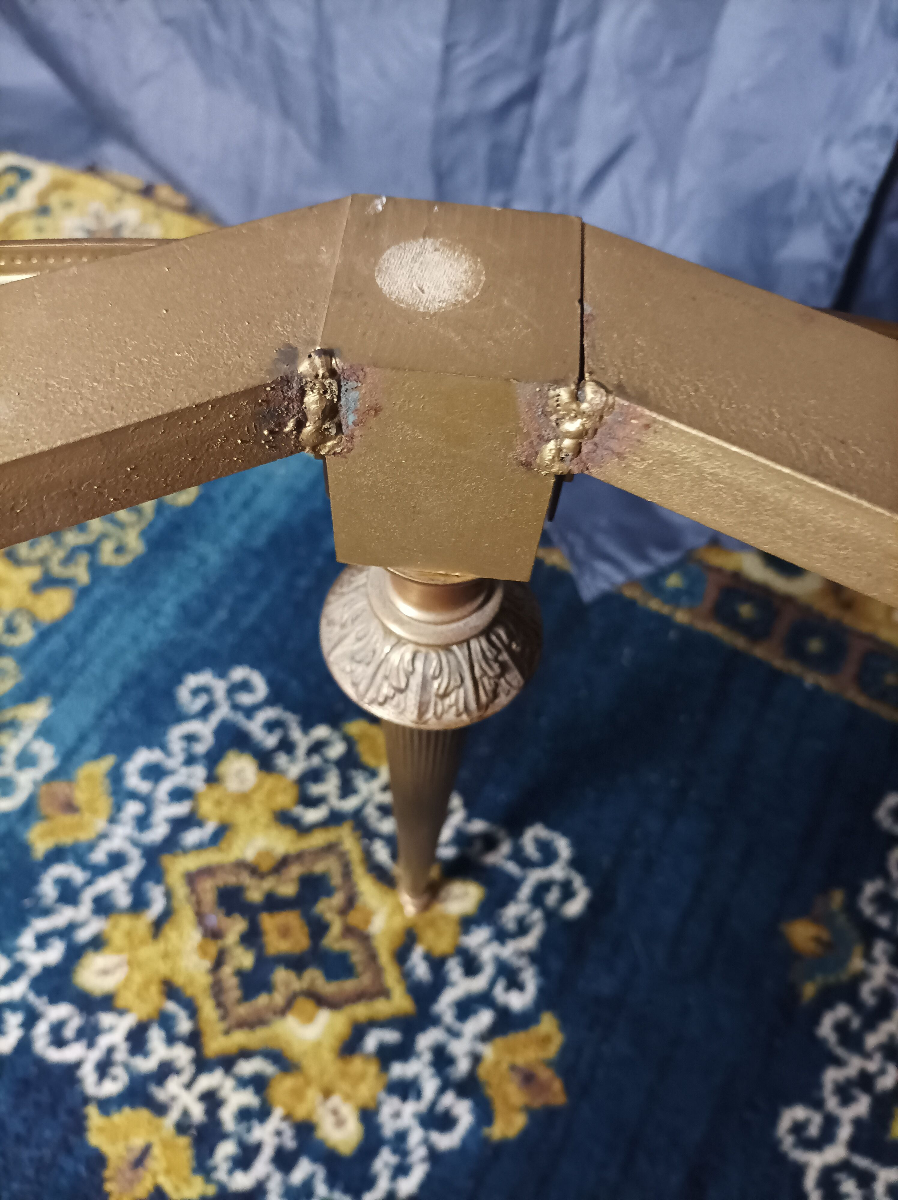 Coffee table in brass and marble 1960