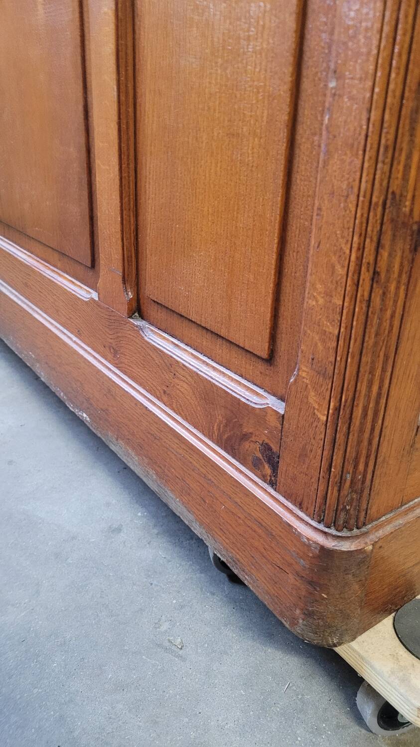 Shop counter display cabinet with old drawers, 1900s