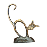 Paper press Bronze sculpture cat signed lohé