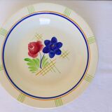 Vintage round, hollow dish from the Gien factory, Robinson model, in porcelain