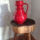 Fat Lava red ceramic vase by Pfortner Keramik / vintage 60s-70s