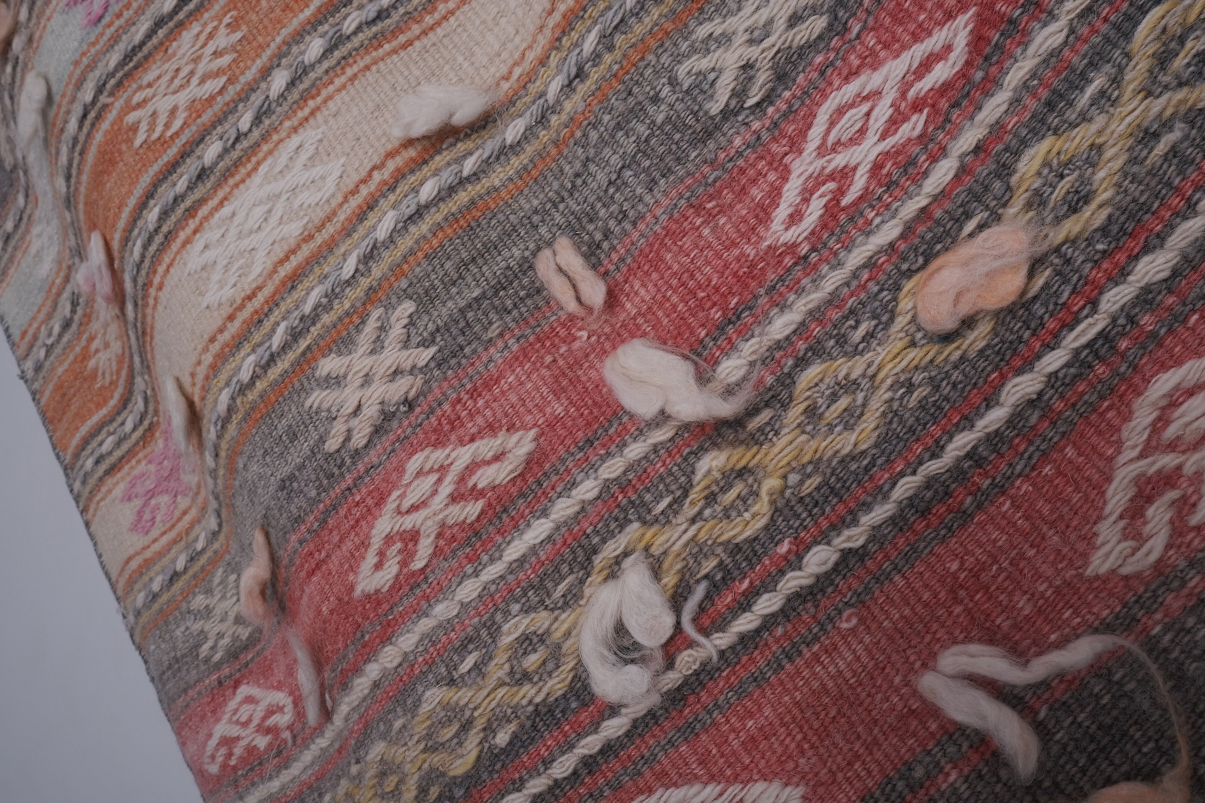 Vintage Turkish rug from Oushak, hand-woven 54x703 cm