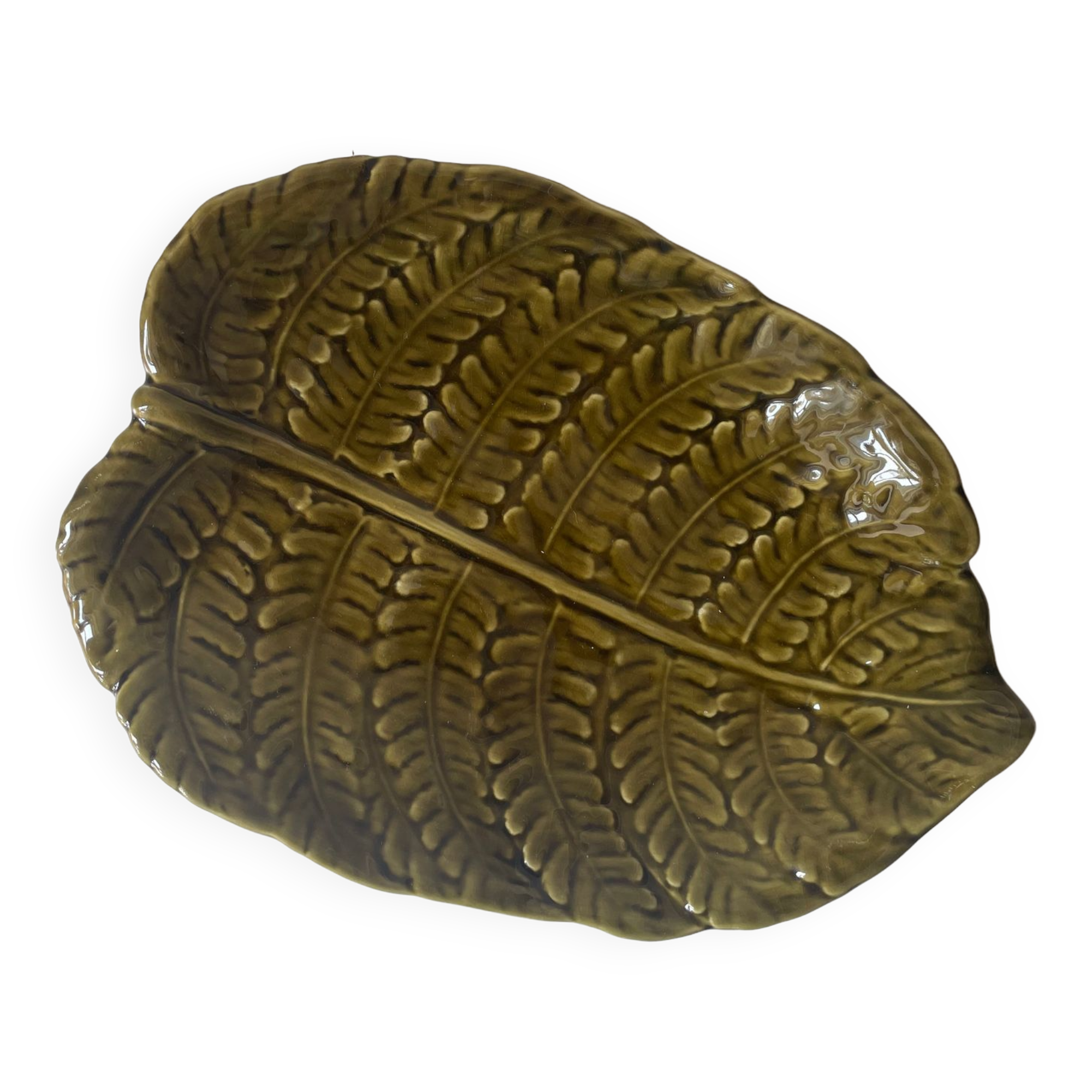Ceramic fern dish Sarreguemines