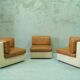 Canapé modulaire en cuir patchwork italien années 1970