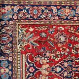 Tapis persan Kashan ancien fait main, 136 cm x 204 cm, années 1910