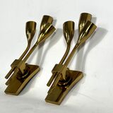 Lumi Milano, Mid-Century Modern pair of Italian brass sconces from 60s