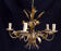 Vintage gold metal chandelier 70