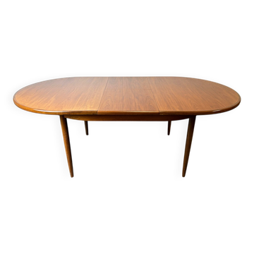 G Plan Fresco Mid Century Teak Extending Oval Dining Table Late 1960s 1970s