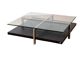 Glass and chrome metal coffee table
