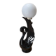 Swan lamp with vintage globe