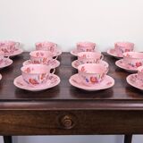 Epiag Czechoslovakia 27-piece art deco pink porcelain coffee set