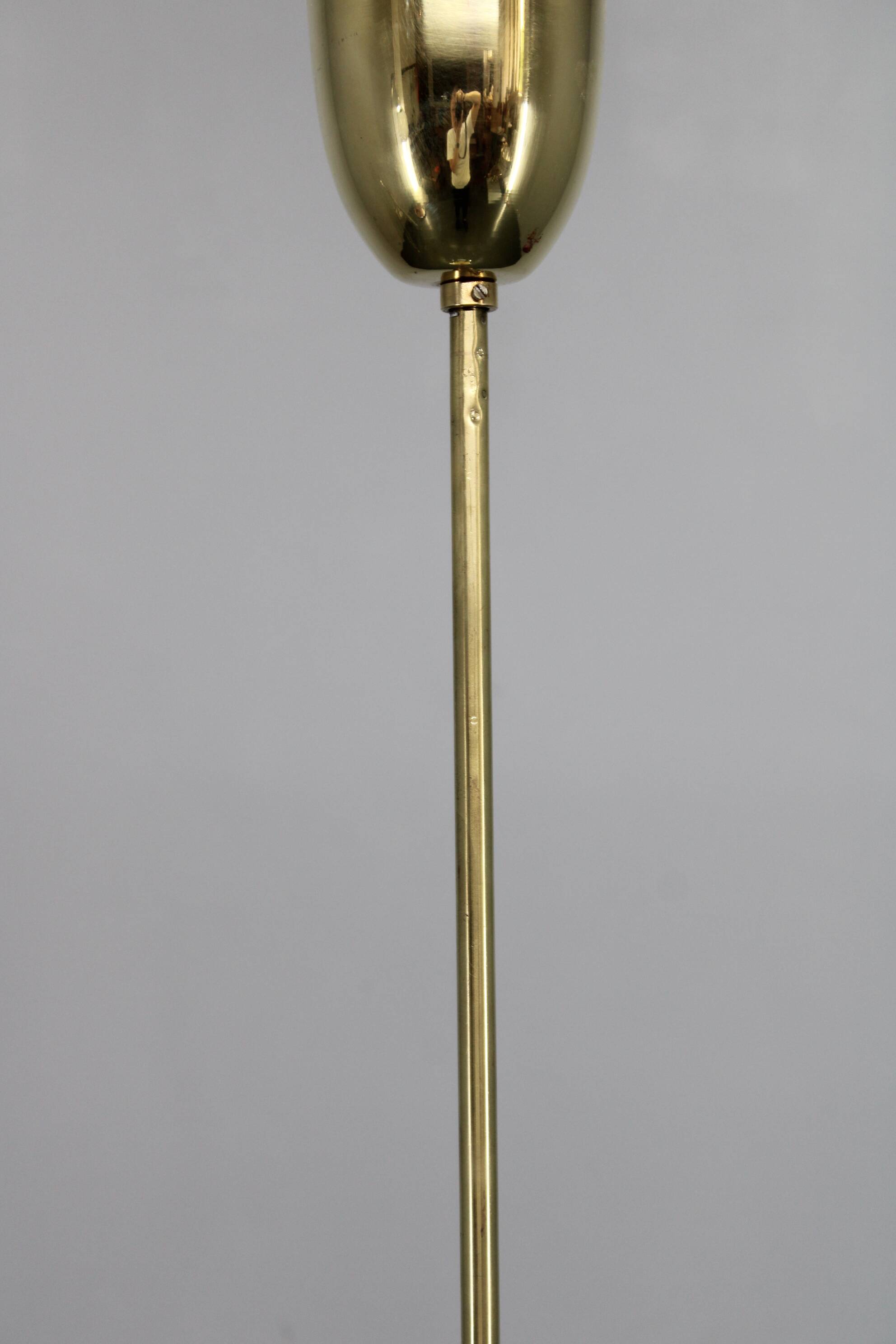 Mid-century Czech glass pendant light brass finish 1970s modern rewired