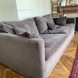 Anthracite grey velvet sofa