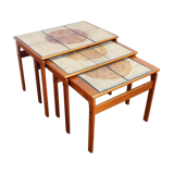 Set of 3 Scandinavian nesting tables Trioh Denmark