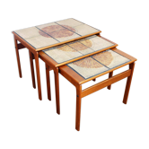 Set of 3 Scandinavian nesting tables Trioh Denmark