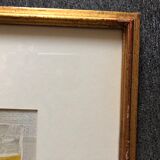 Abstract paintings under glass