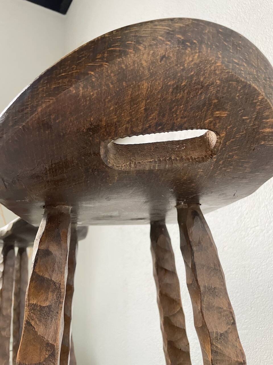 Pair of brutalist high stools