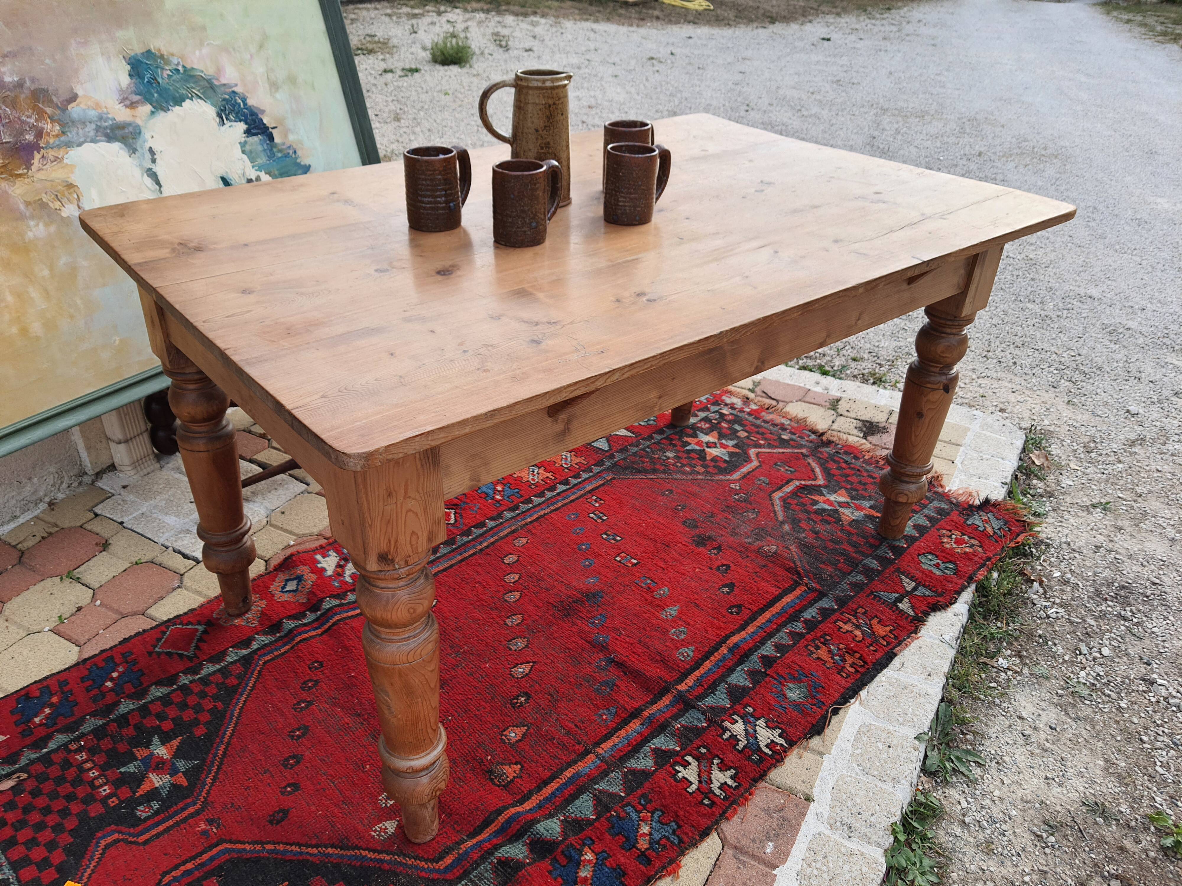 Vintage farmhouse table pich pine