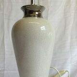 White ceramic lamp cracked effect and silver