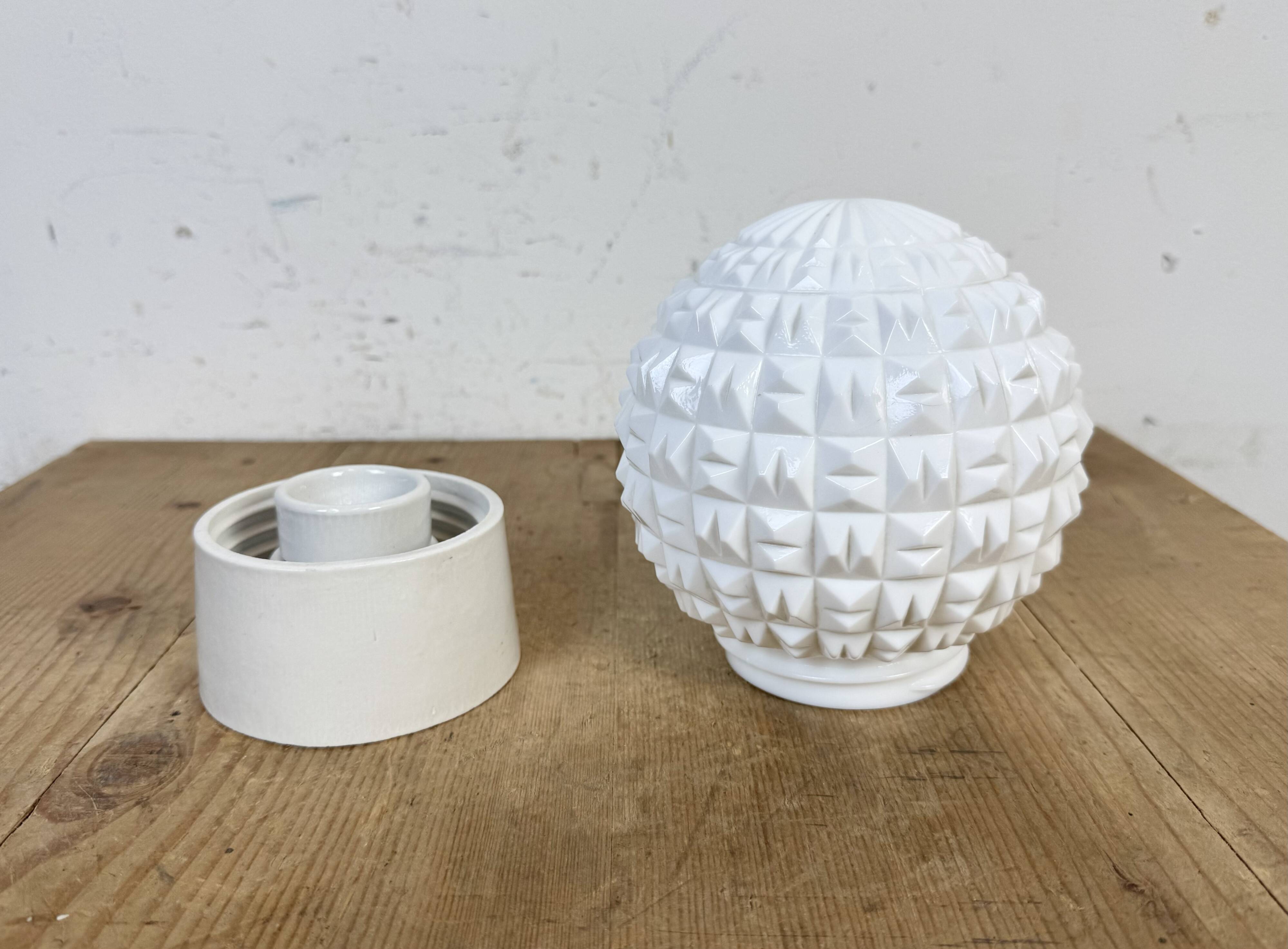 Vintage White Porcelain Ceiling Light, 1970s