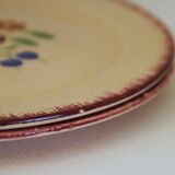 Lot of 2 dessert plates Aurore des Faïenceries Longchamp