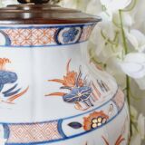 Hand-painted porcelain table lamp, Chinese Imari style.
