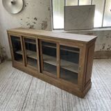 Enfilade meuble de métier chêne portes vitrées